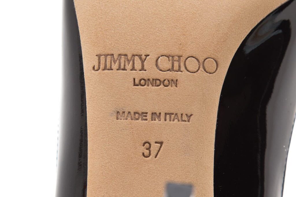 Jimmy Choo "Bahana" Black Patent Heel SZ 37