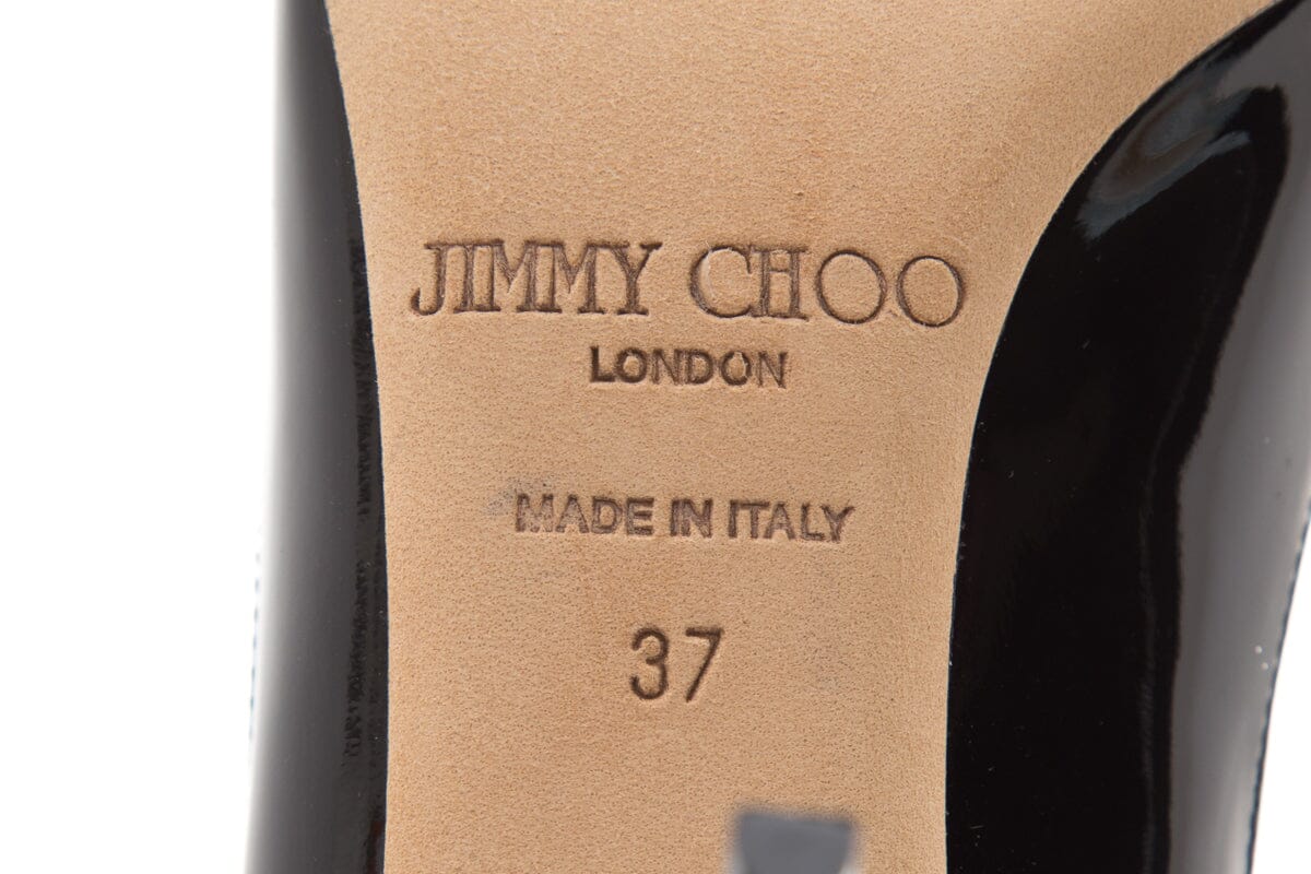 Jimmy Choo "Bahana" Black Patent Heel SZ 37