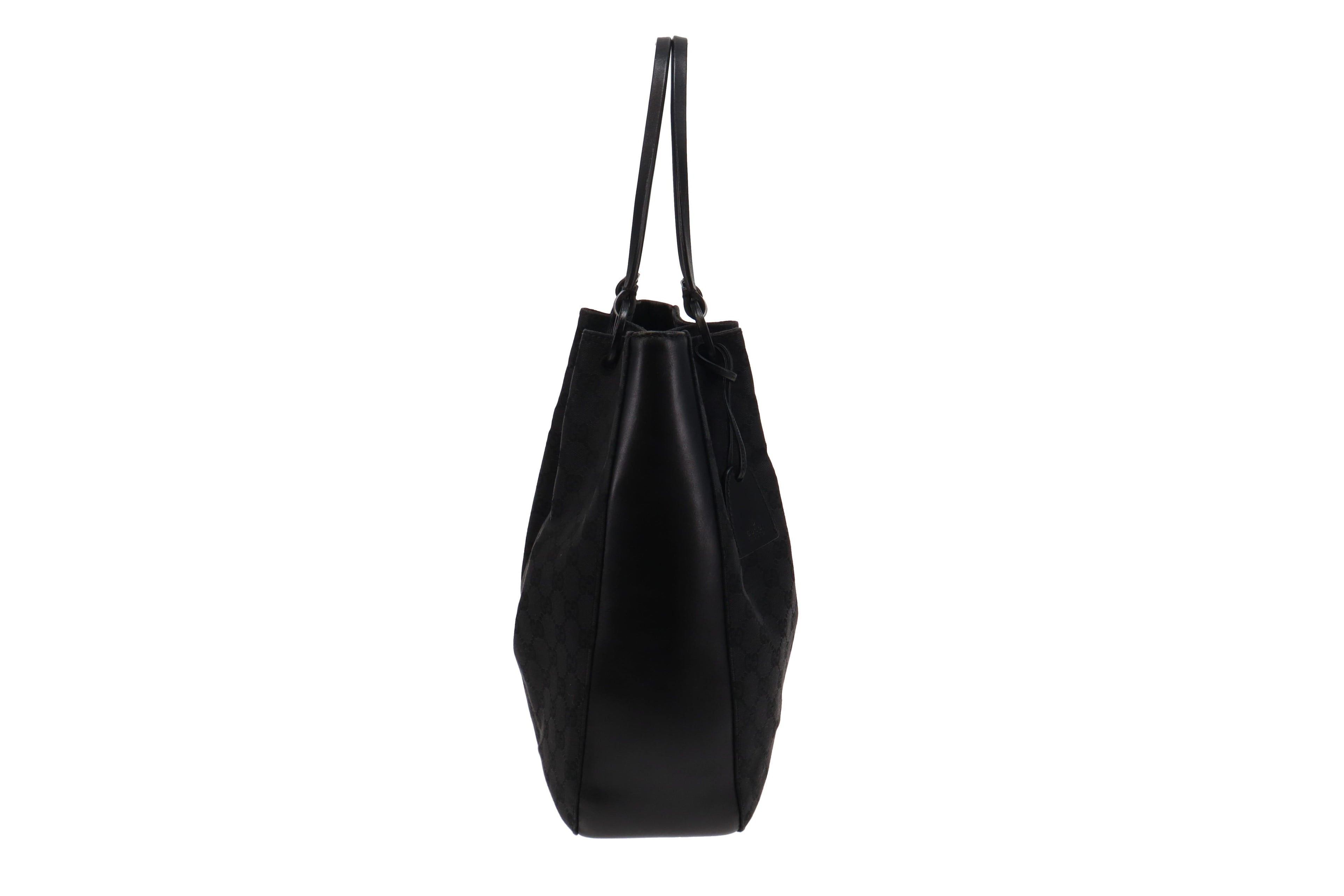 Gucci Vintage Black GG Tote Rouched