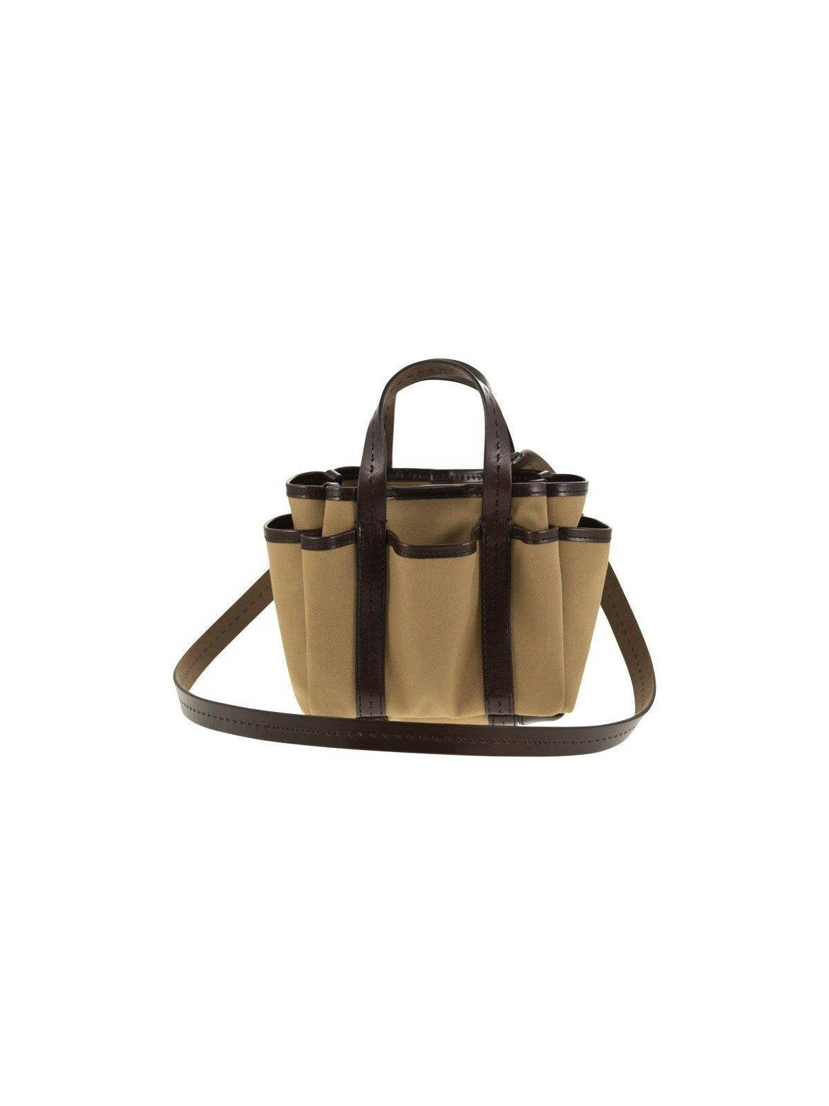 GARDENCA BASXS - GIARDINIERA MINI CANVAS AND LEATHER TOTE BAG