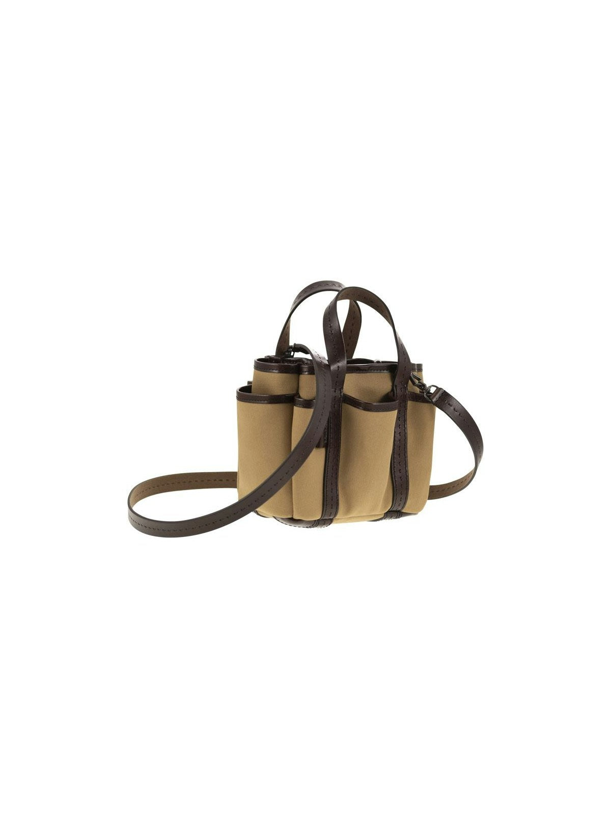 GARDENCA BASXS - GIARDINIERA MINI CANVAS AND LEATHER TOTE BAG
