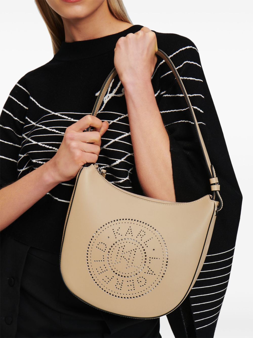 CIRCLE MOON SAND BAG WITH PERFORATED LOGO