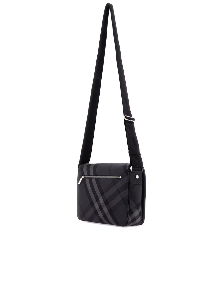 Checkered Nylon Messenger Bag