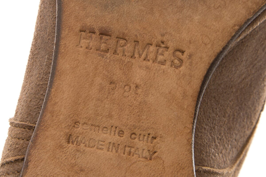 HermÃƒÆ’Ã‚Â¨s JUMPING SUEDE Beige Riding Boots SZ 38.5