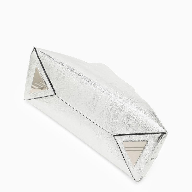 The Attico Day Off Silver Leather Clutch Bag Women