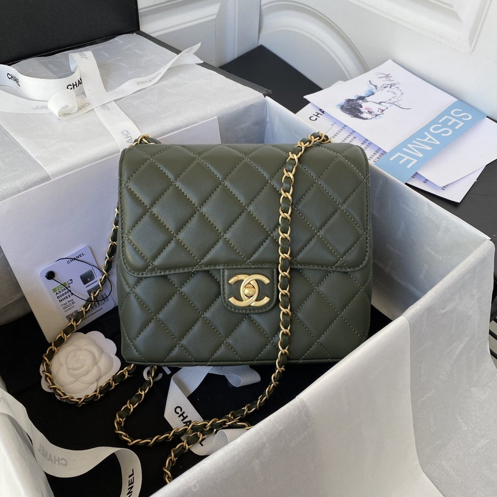 CHLMini GlamIap Bag Dark Green For Women Bags 6.7in/17cm