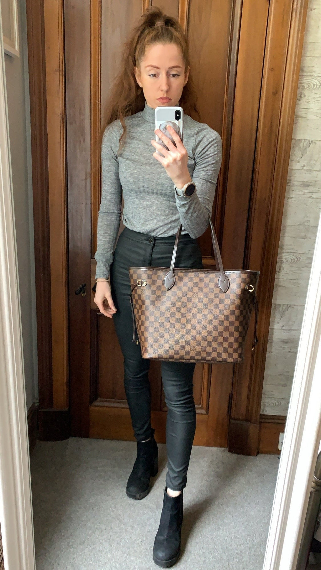 Louis Vuitton Neverfull MM Damier Ebene Rose Ballerine (RRP £1,410)