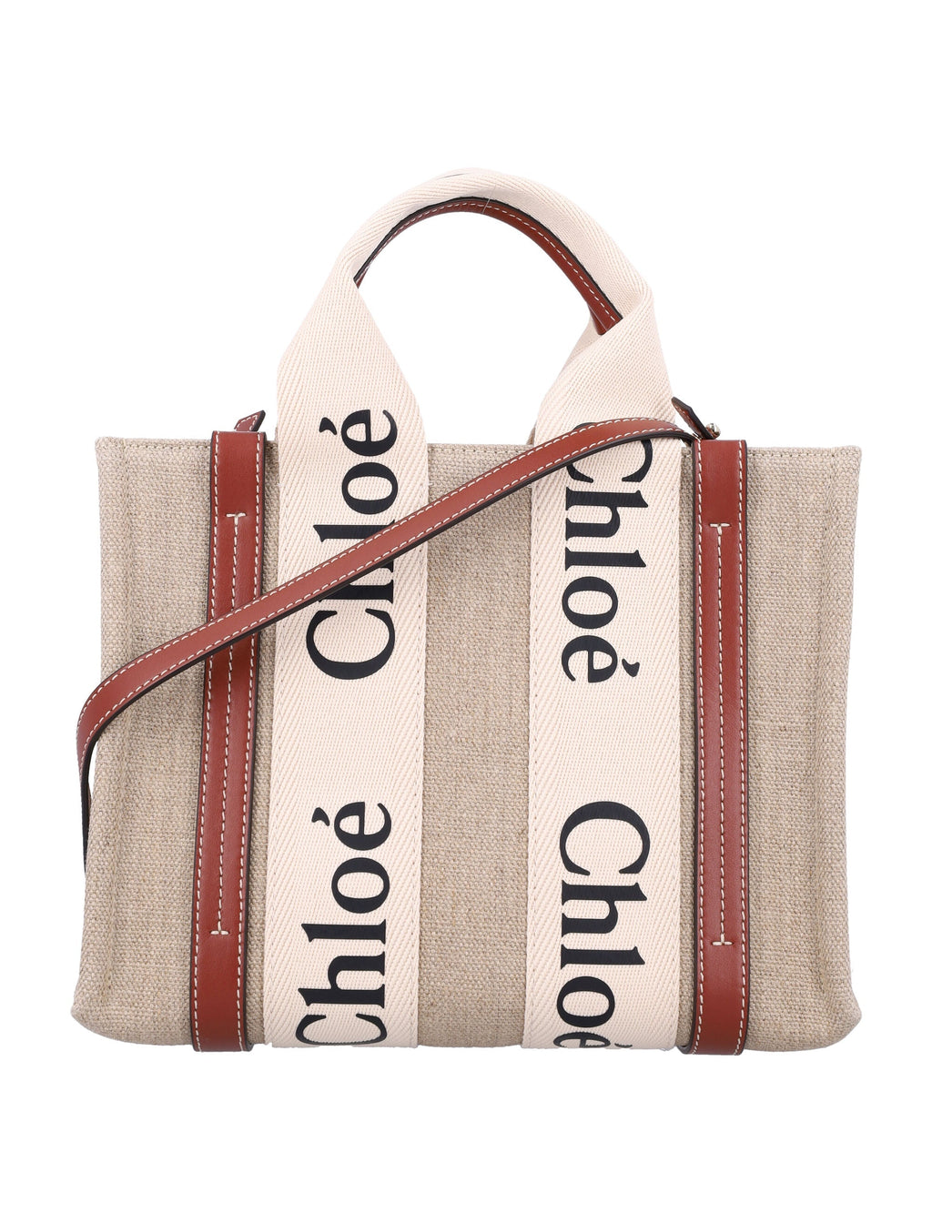 LINEN WOODY MEDIUM TOTE BAG