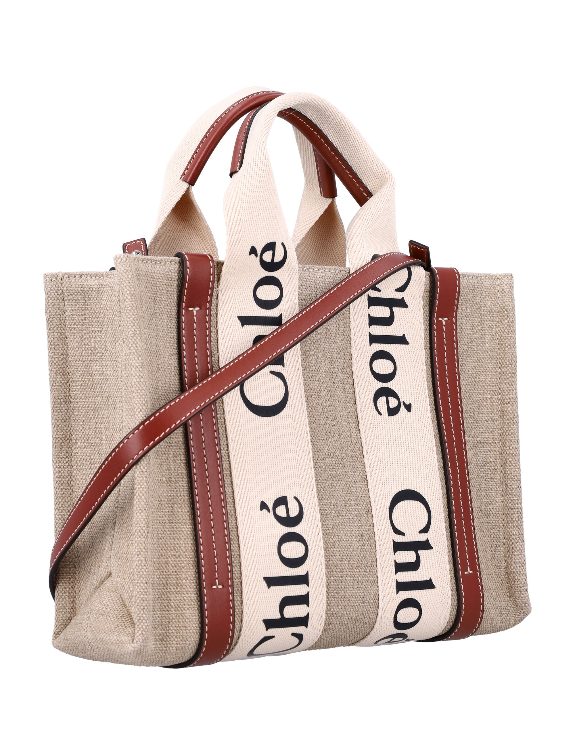 LINEN WOODY MEDIUM TOTE BAG