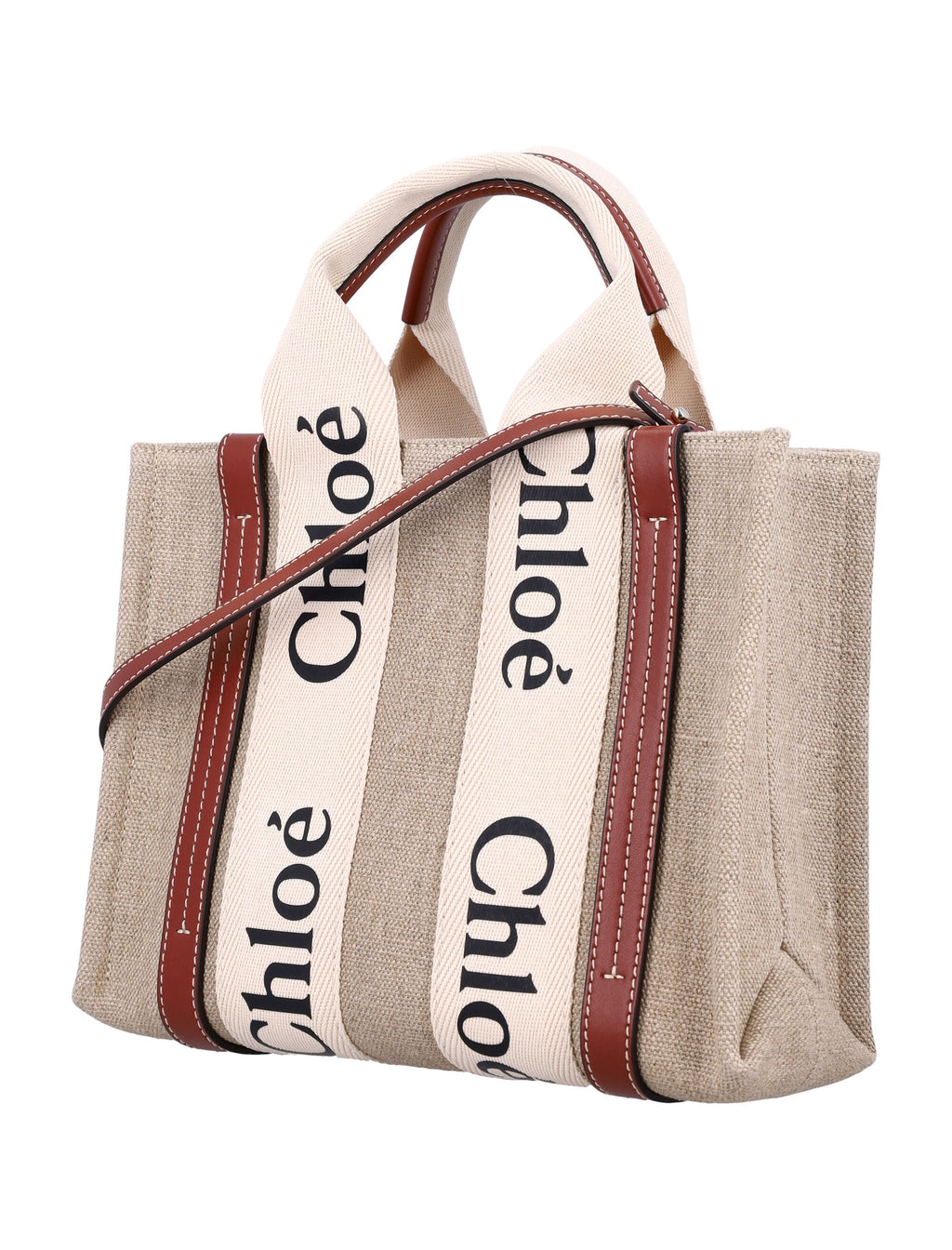 LINEN WOODY MEDIUM TOTE BAG