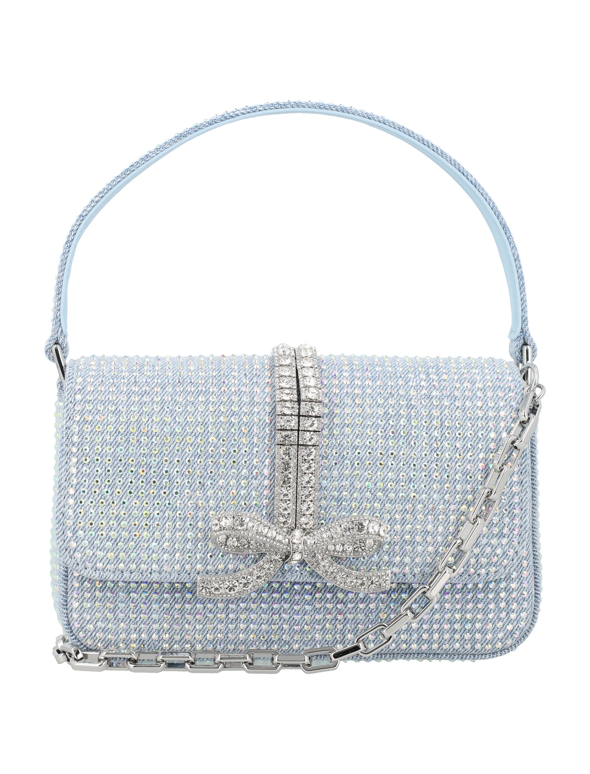 BLUE RHINESTONE DENIM BAGUETTE