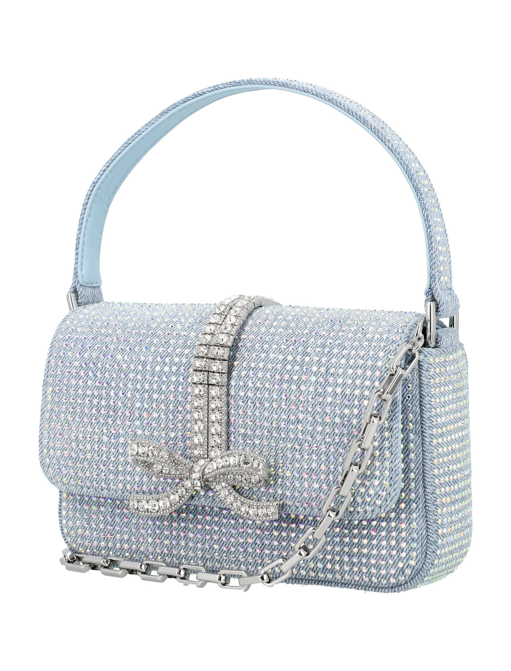 BLUE RHINESTONE DENIM BAGUETTE