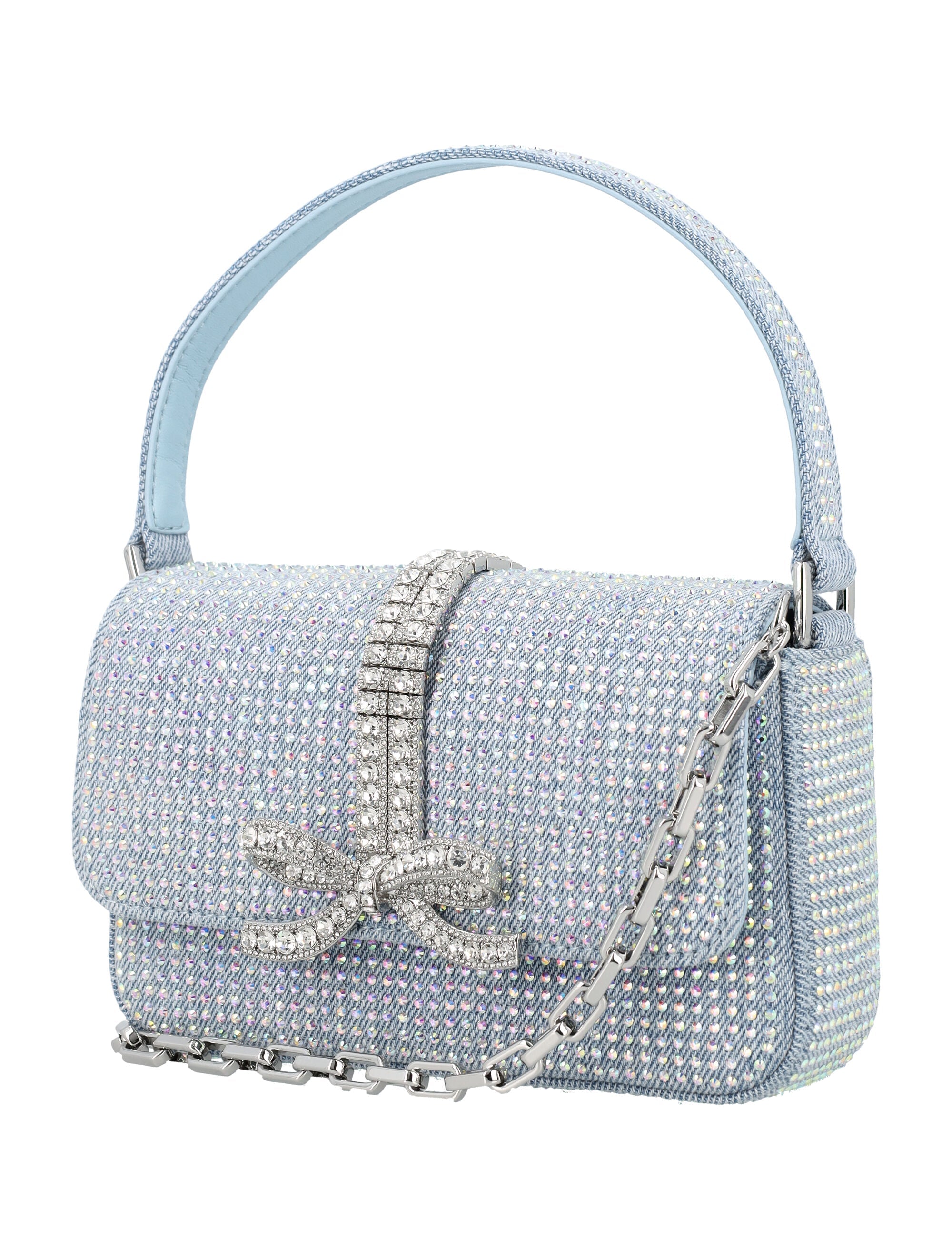BLUE RHINESTONE DENIM BAGUETTE