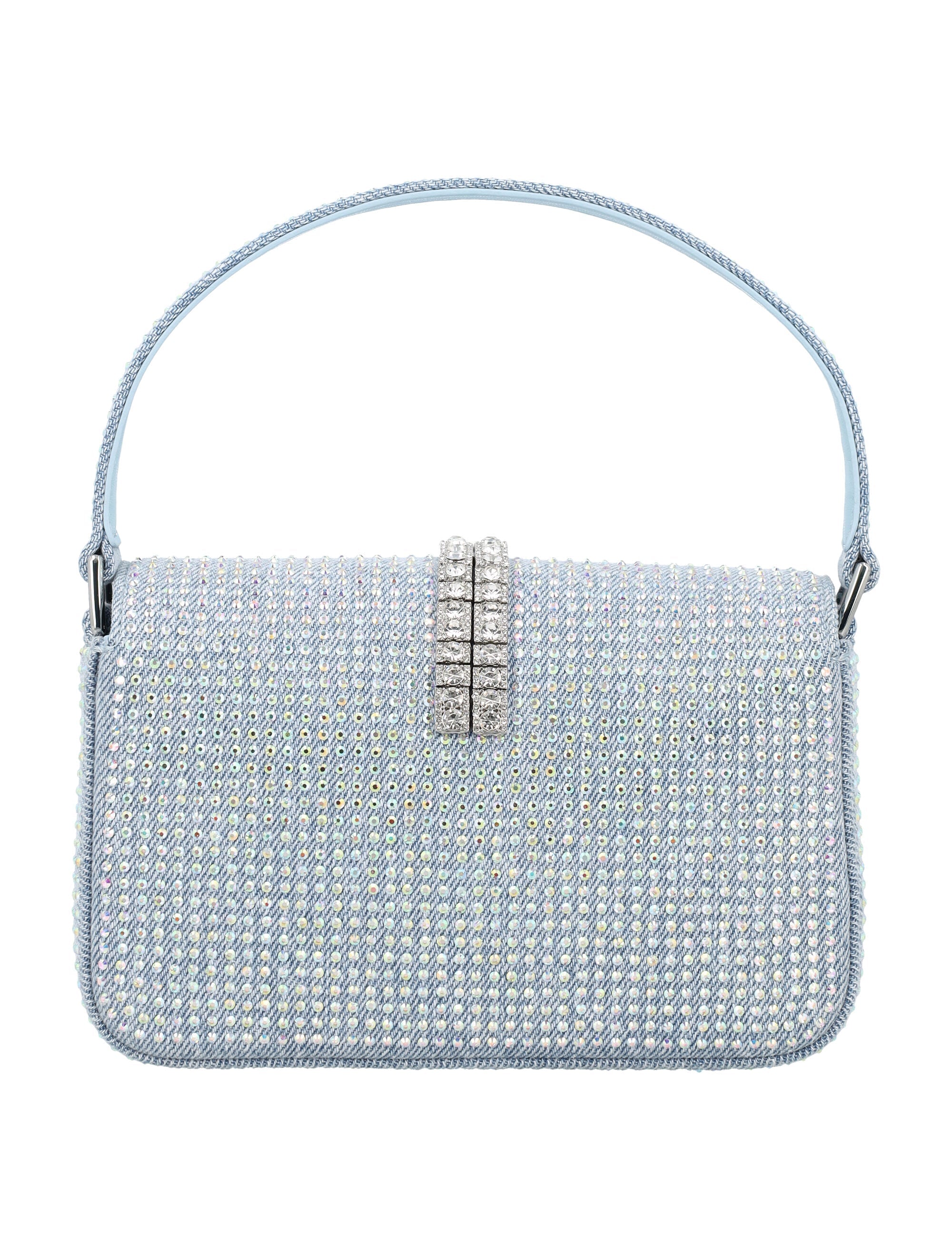 BLUE RHINESTONE DENIM BAGUETTE