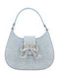 Rhinestone Crescent Micro Bag