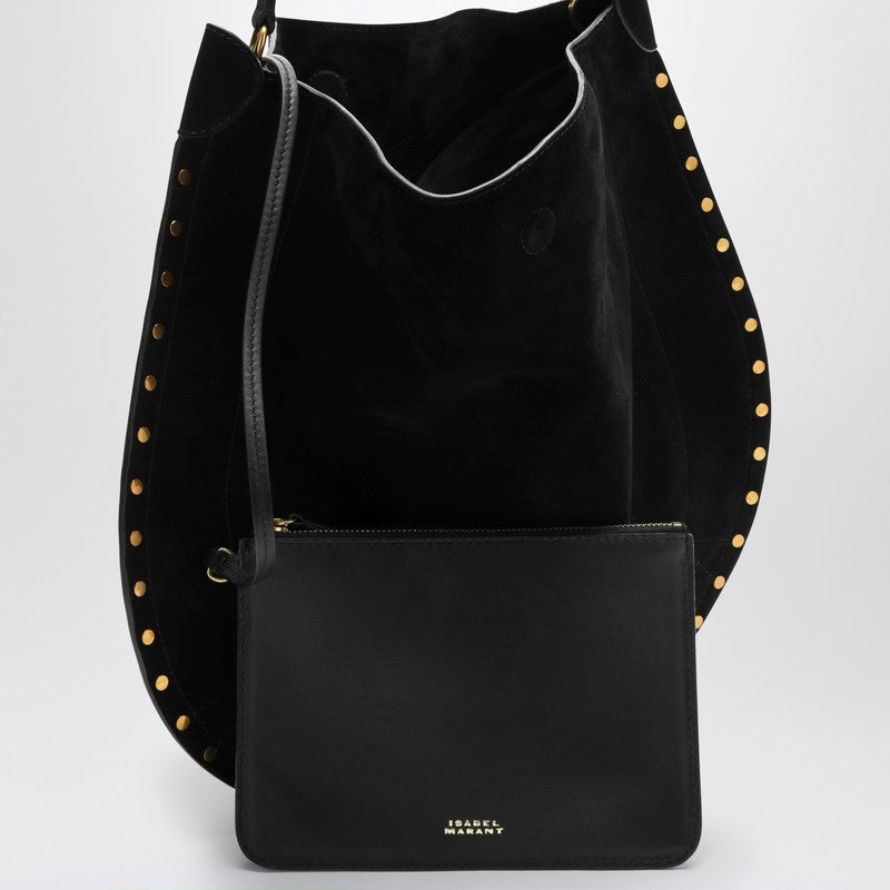 Isabel Marant Oskan Soft Black Suede Hobo Bag Women