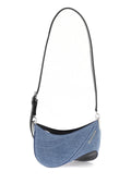 Mugler Small Denim Spiral Curve 01 Shoulder Bag Women