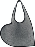 Heart Tote Bag With Crystals