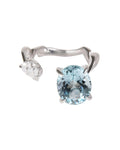 Dior Diorama Precieuse Diamond Aquamarine Ring in 18k White Gold D VS1 0.33 CTW