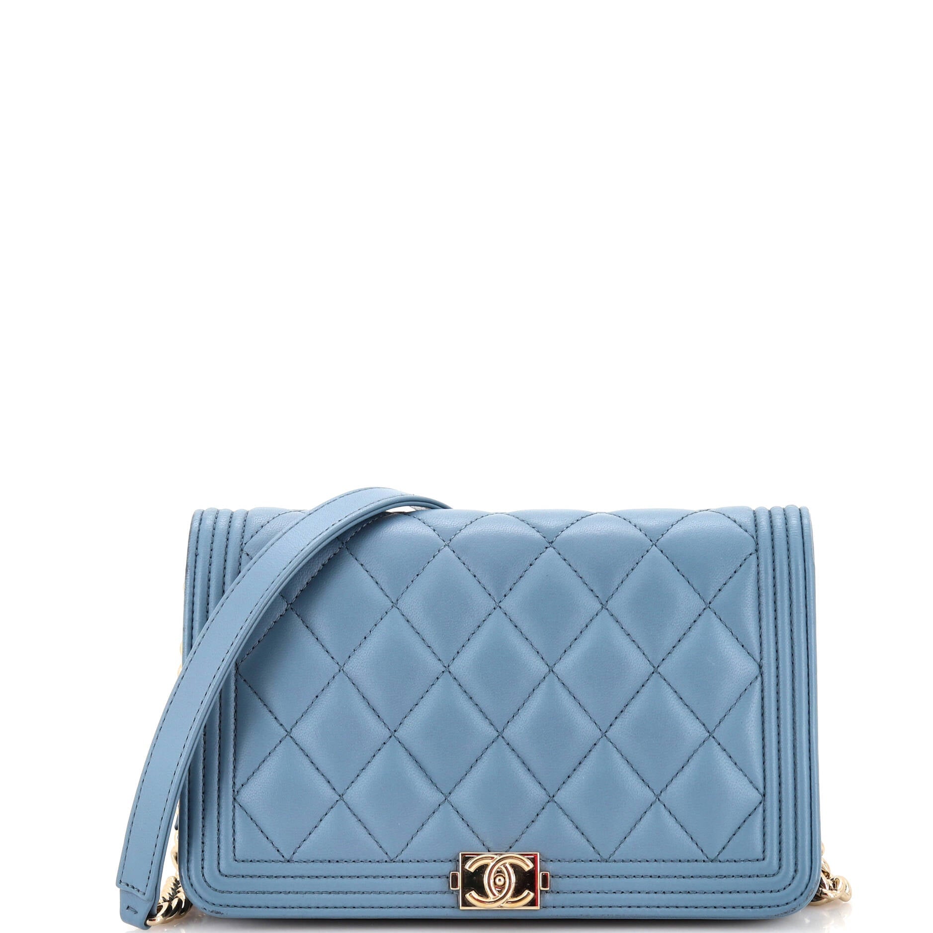 CHANEL Boy Wallet on Chain Quilted Lambskin