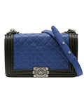 Chanel Boy Chanel Shoulder Bag BlueBlack