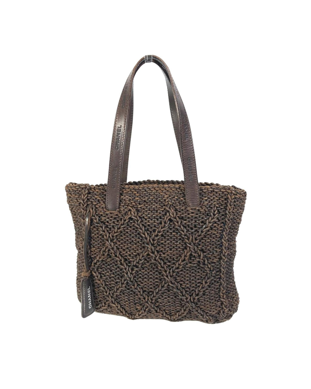 Chanel Knitted Raffia Tote Bag Brown