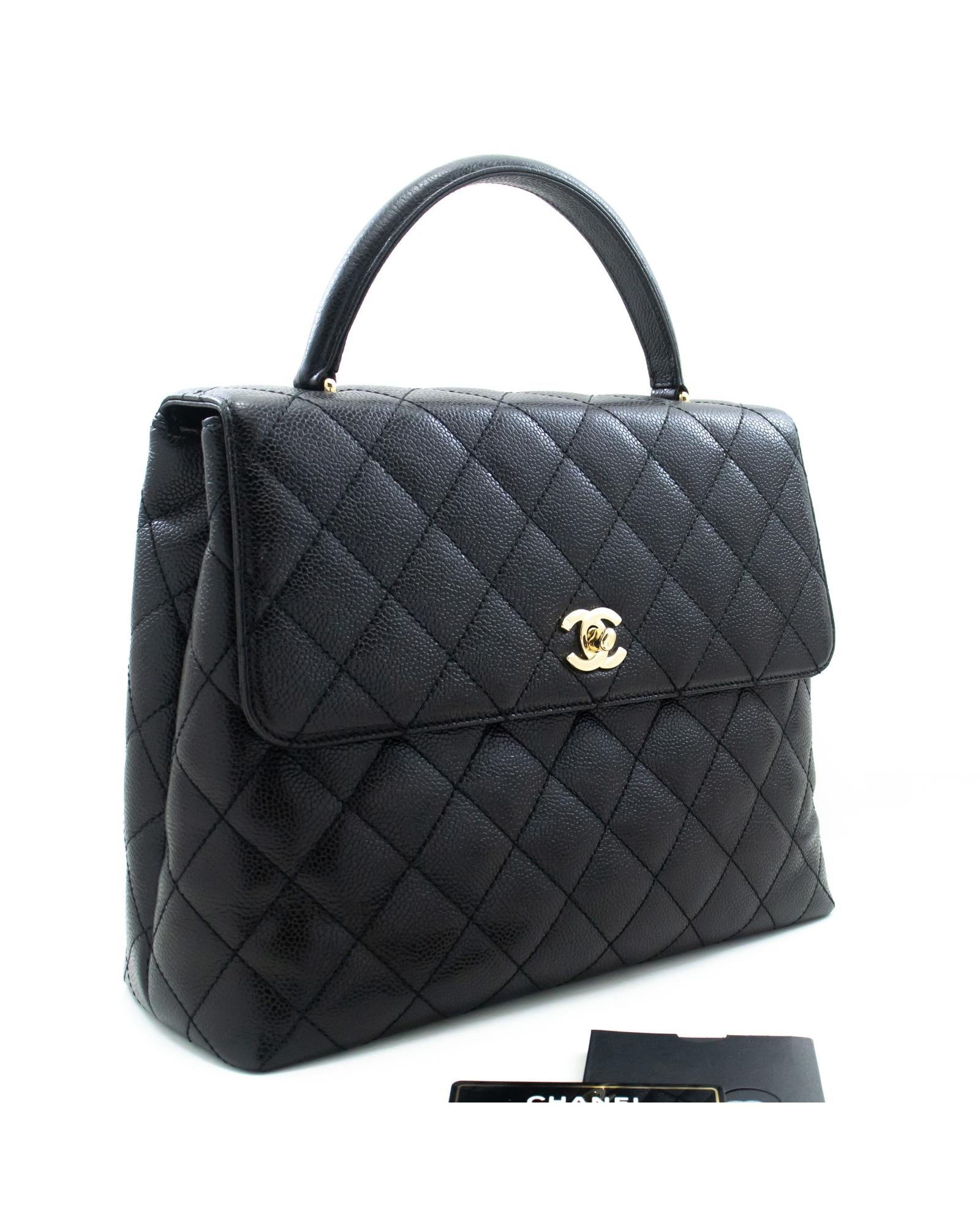 Chanel Classic Handbag Black Quilted Lambskin