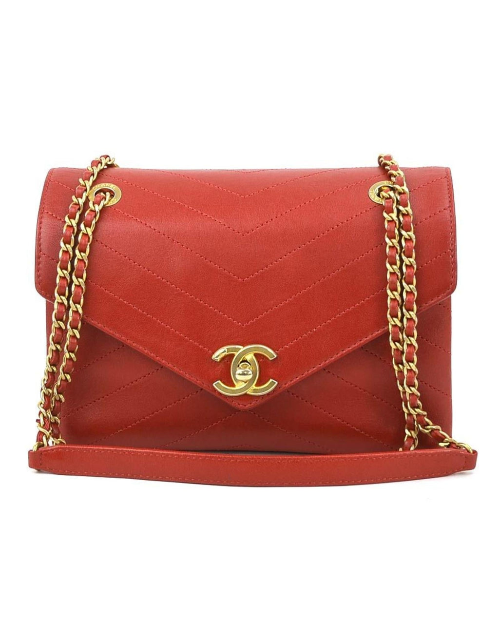 Chanel Chanel 19 Red Leather Shoulder Bag
