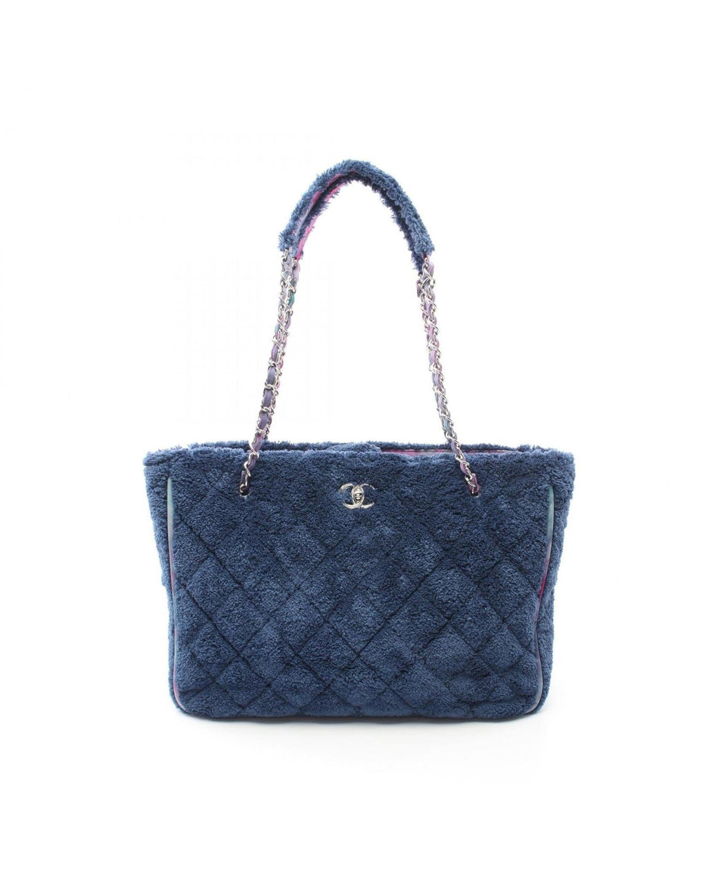 Chanel quilted terry cloth tote bag