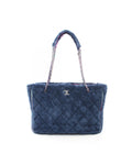Chanel quilted terry cloth tote bag