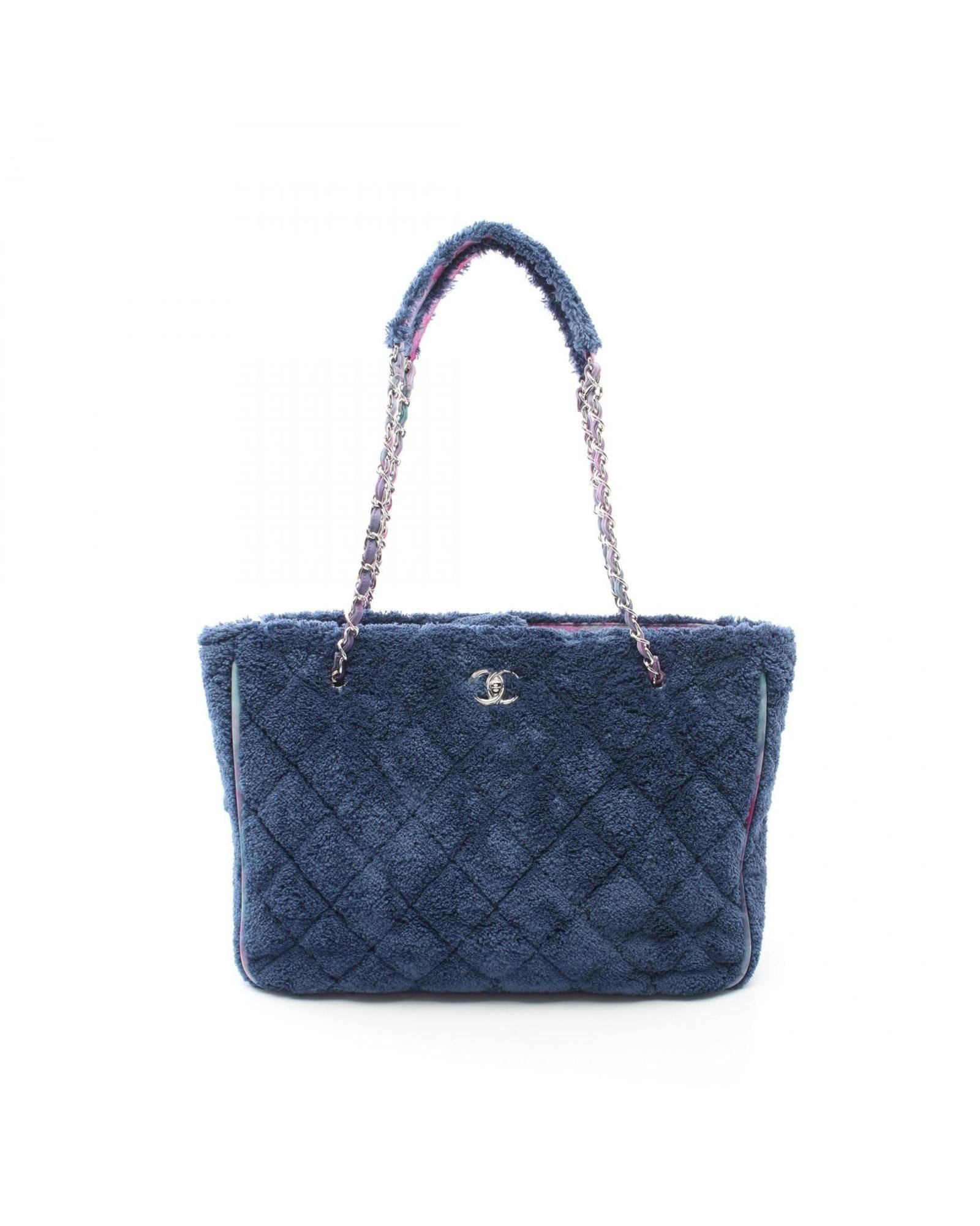 Chanel quilted terry cloth tote bag