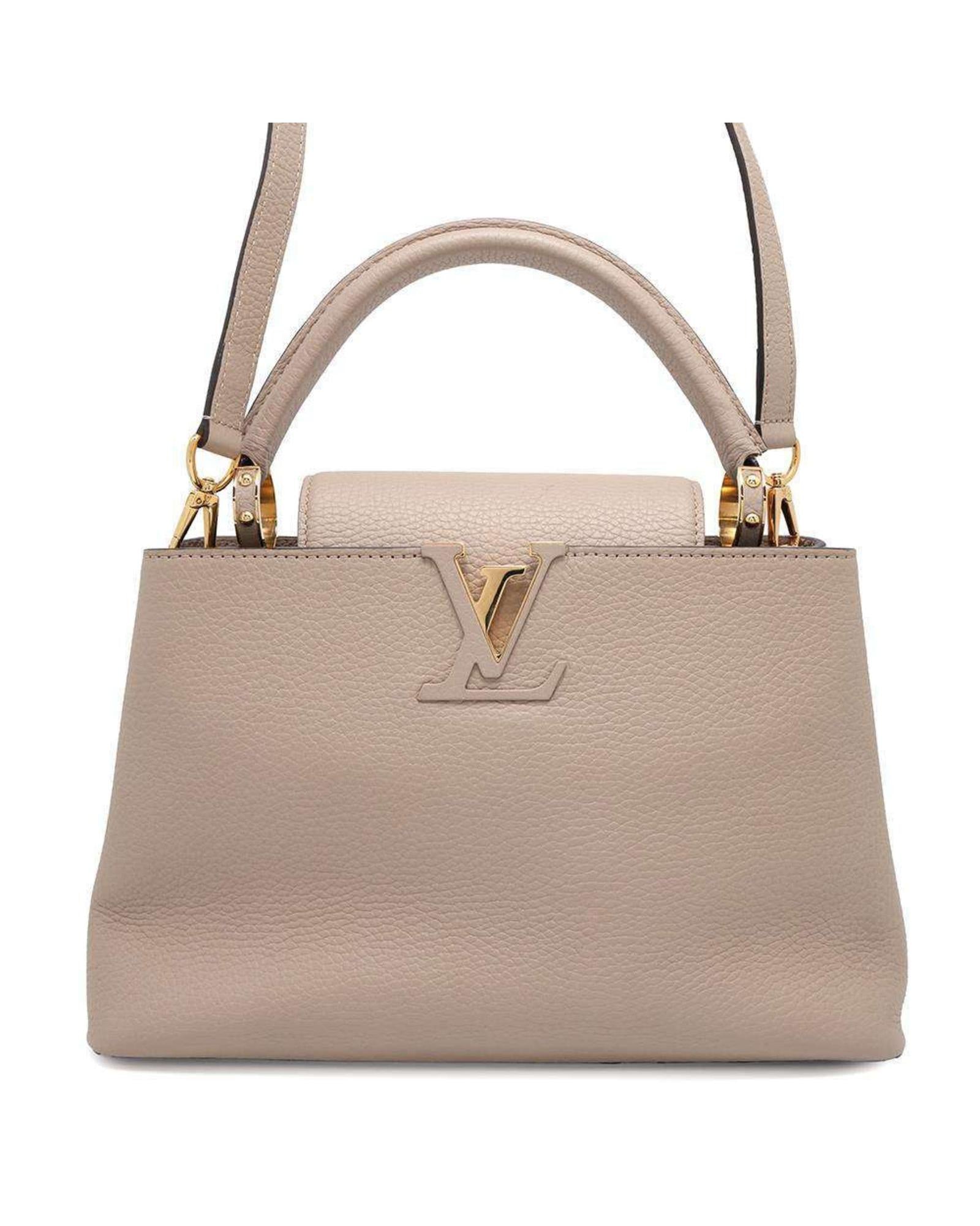 Leather Capucines Bag with Dust Bag and Shoulder Strap