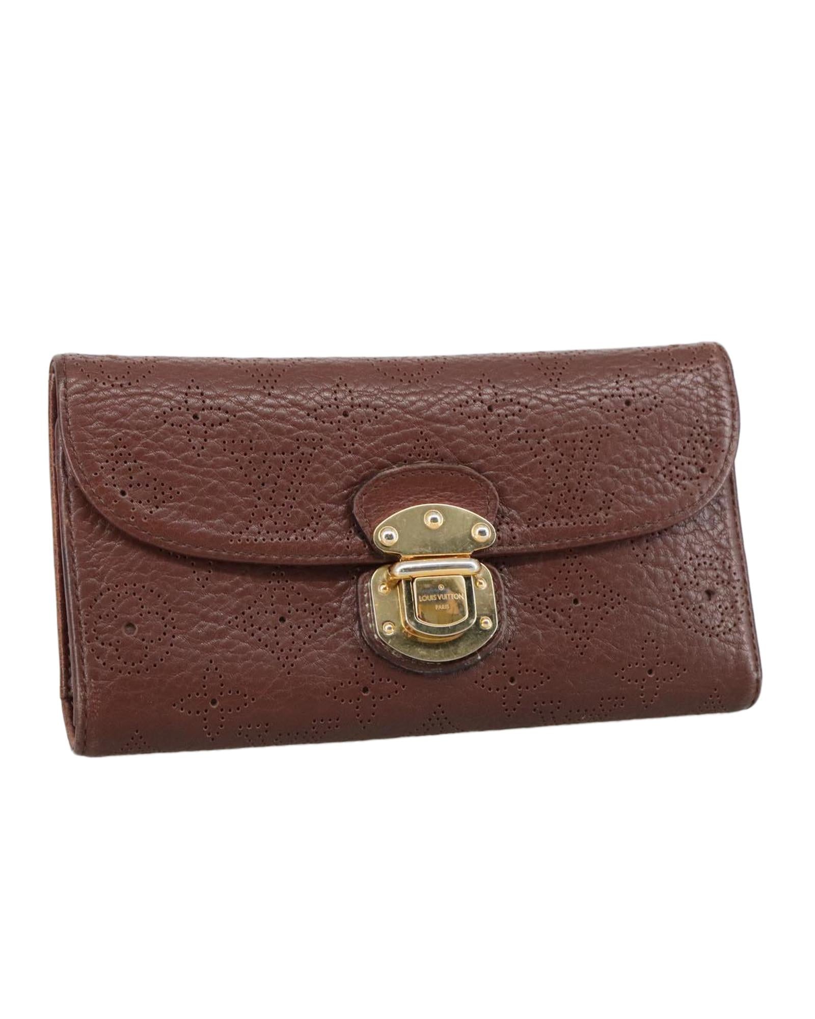 Perforated Monogram Wallet Brown Leather