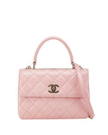 Chanel Classic Handbag Pink Quilted Leather