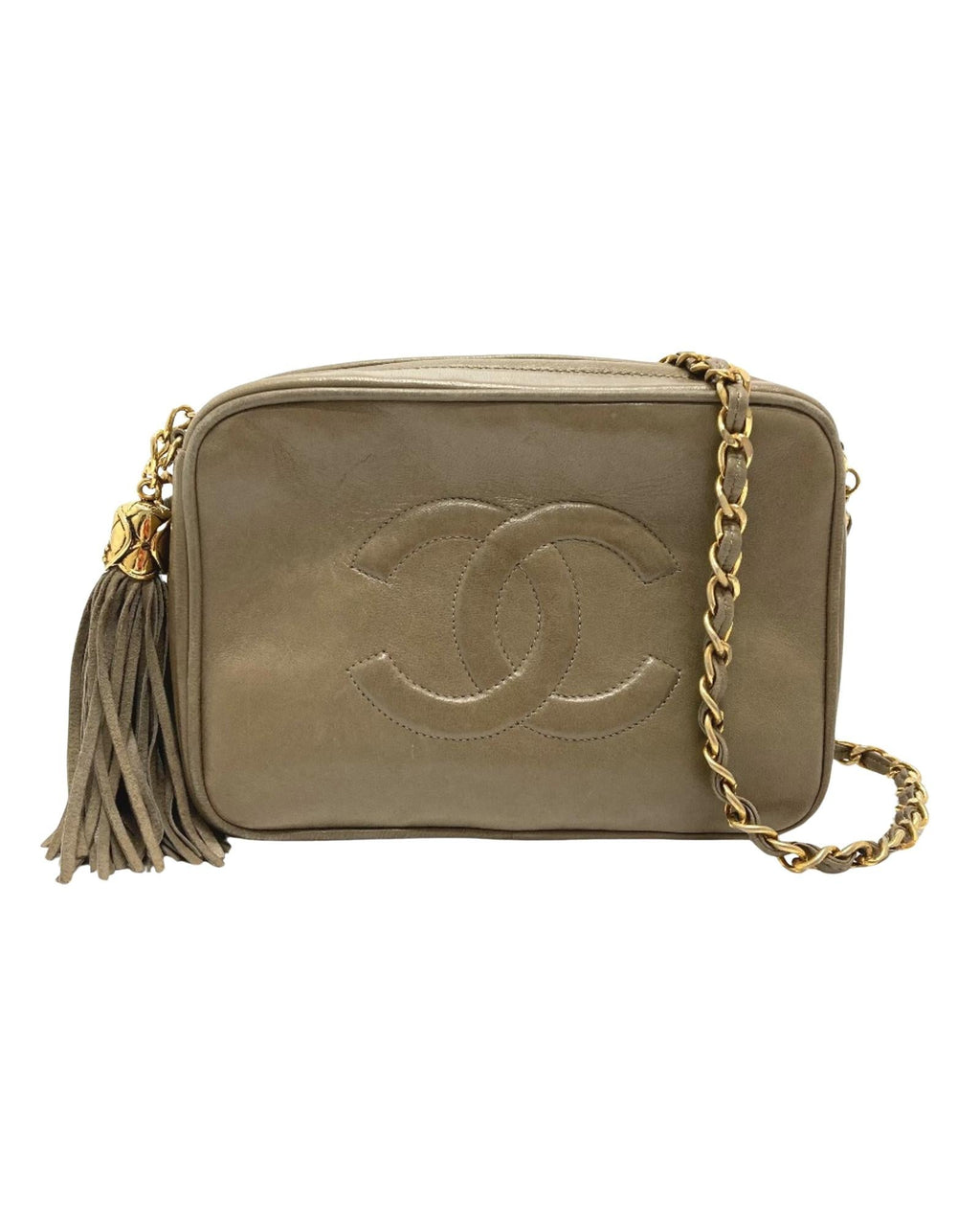 Chanel Vintage Camera Bag Beige Lambskin