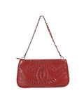 Chanel Classic Quilted Chain Bag  Red Leather