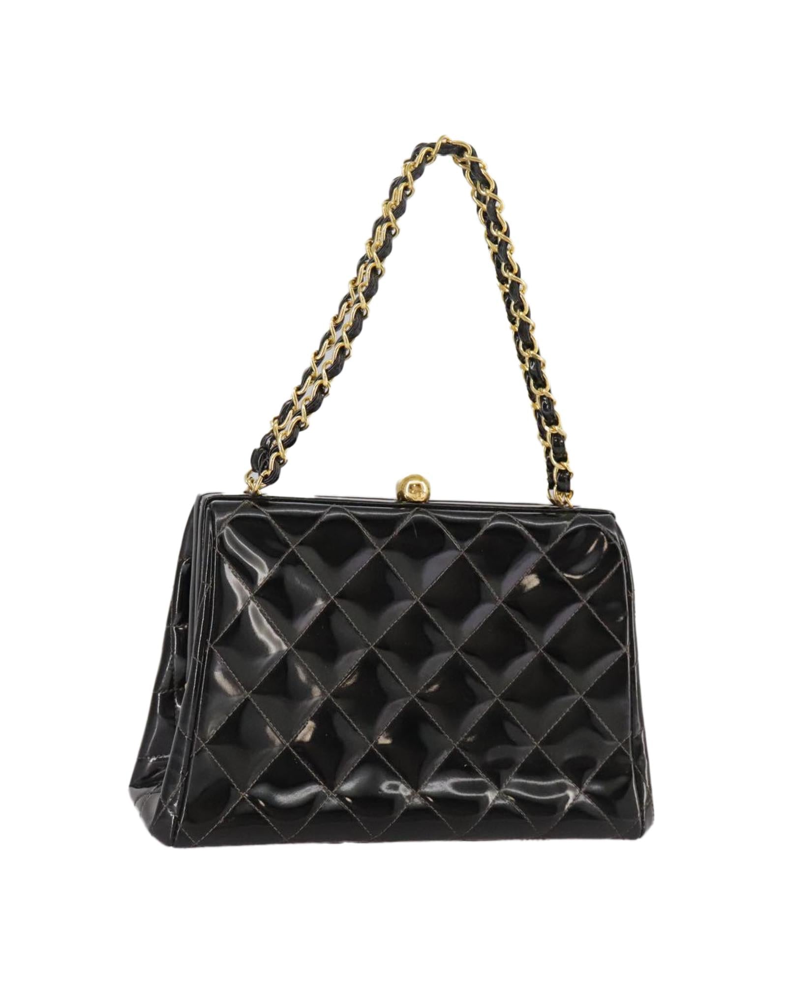 Chanel Vintage Patent Leather Quilted Bag
