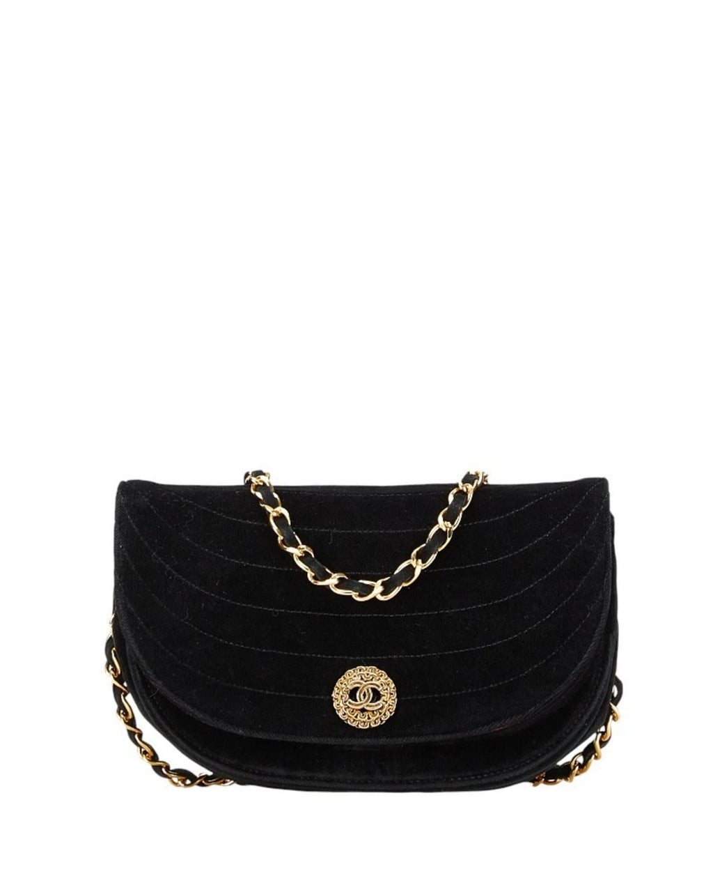 Chanel Velvet Quilted Shoulder Bag Classic Flap