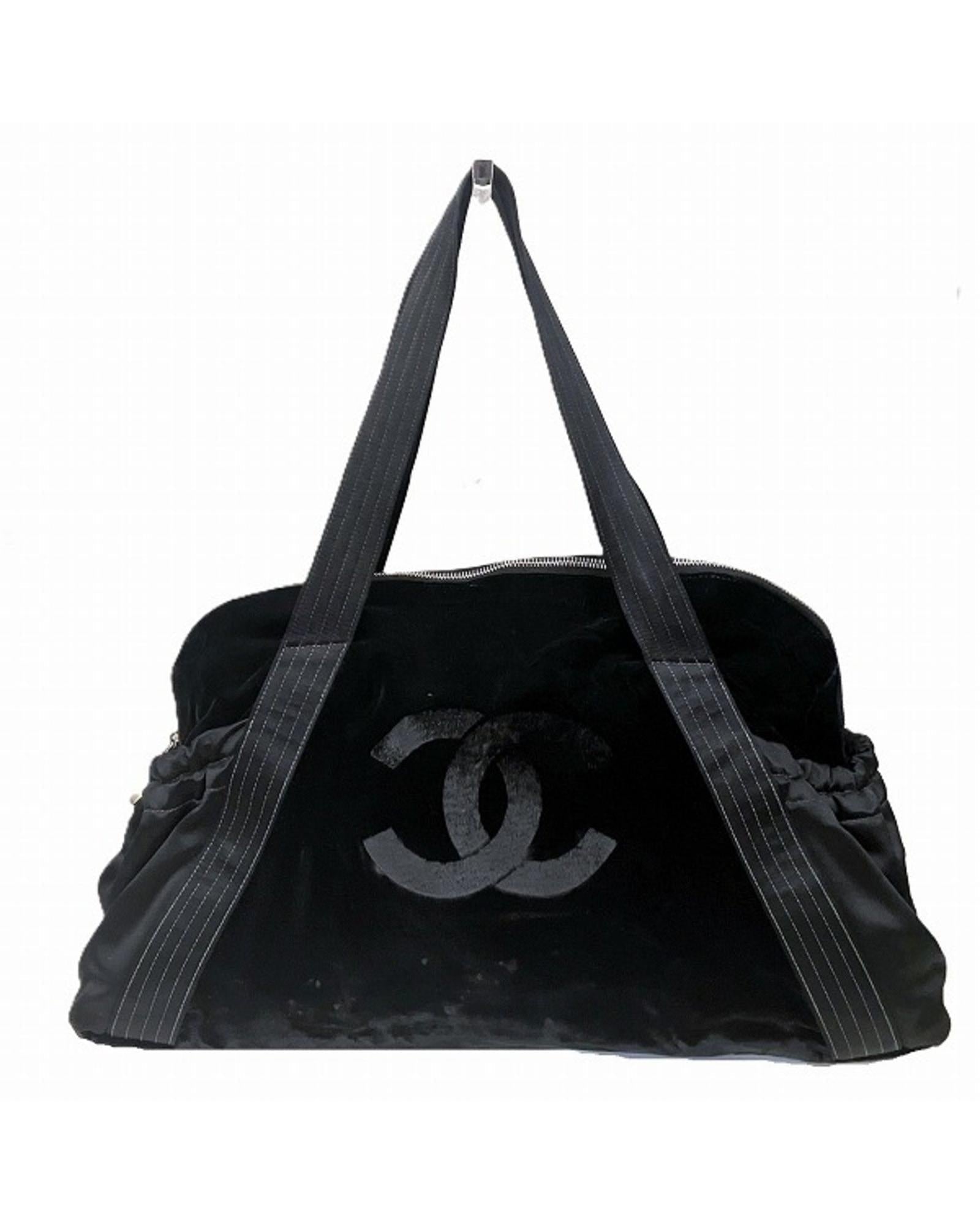 Chanel Velvet Tote Bag Black