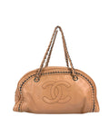Chanel Calfskin Quilted Leather Shoulder Bag Chain Trim