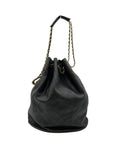 Chanel Quilted Leather Bucket Bag Drawstring Chain