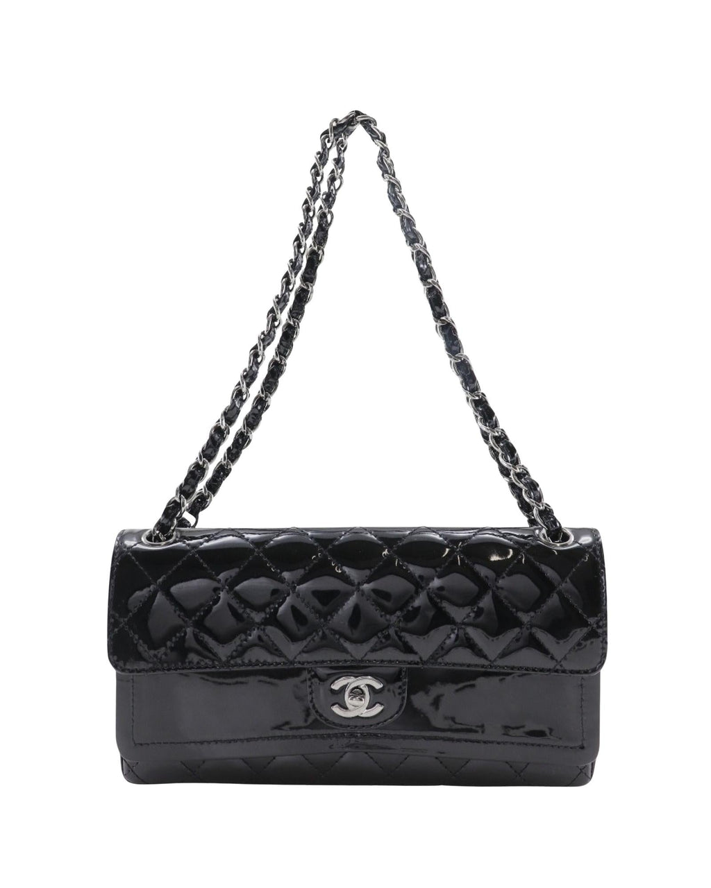 Chanel Classic Double Flap Patent Leather Shoulder Bag