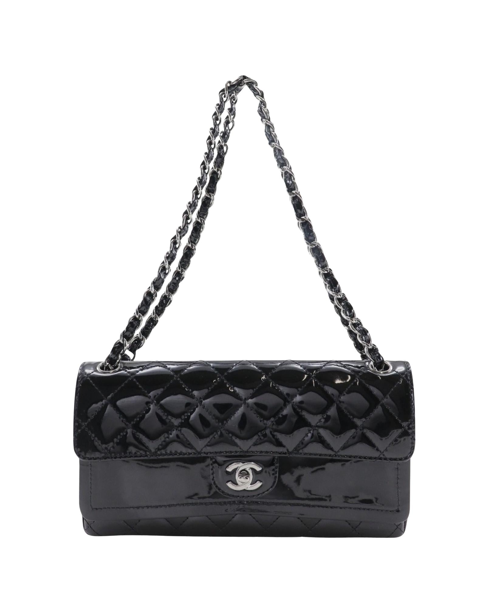 Chanel Classic Double Flap Patent Leather Shoulder Bag