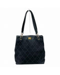 Chanel Classic Quilted Tote Suede Shoulder Bag