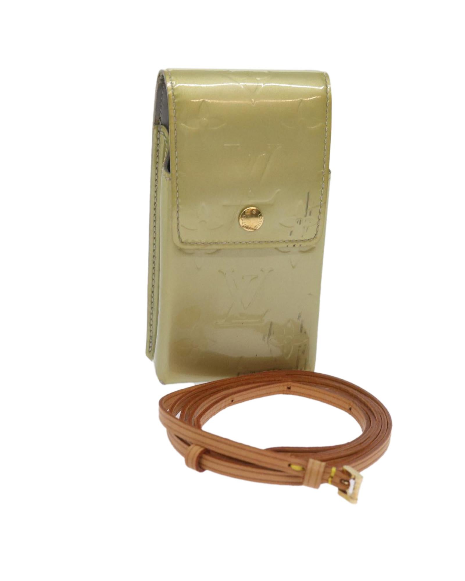 Grey Patent Leather Cigarette Case with Shoulder Strap