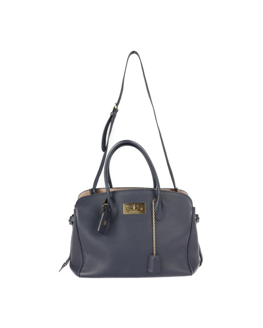 Mila MM Navy Leather Handbag - Louis Vuitton