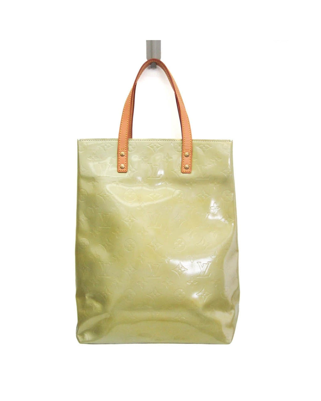 Green Patent Leather Tote Bag with Monogram Vernis Material