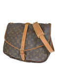 Vintage Brown Canvas Flap Shoulder Bag