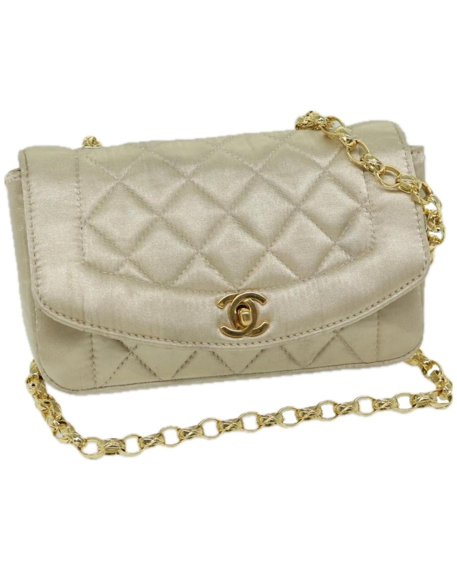 Chanel Quilted Satin Chain Bag Classic Flap Bag
