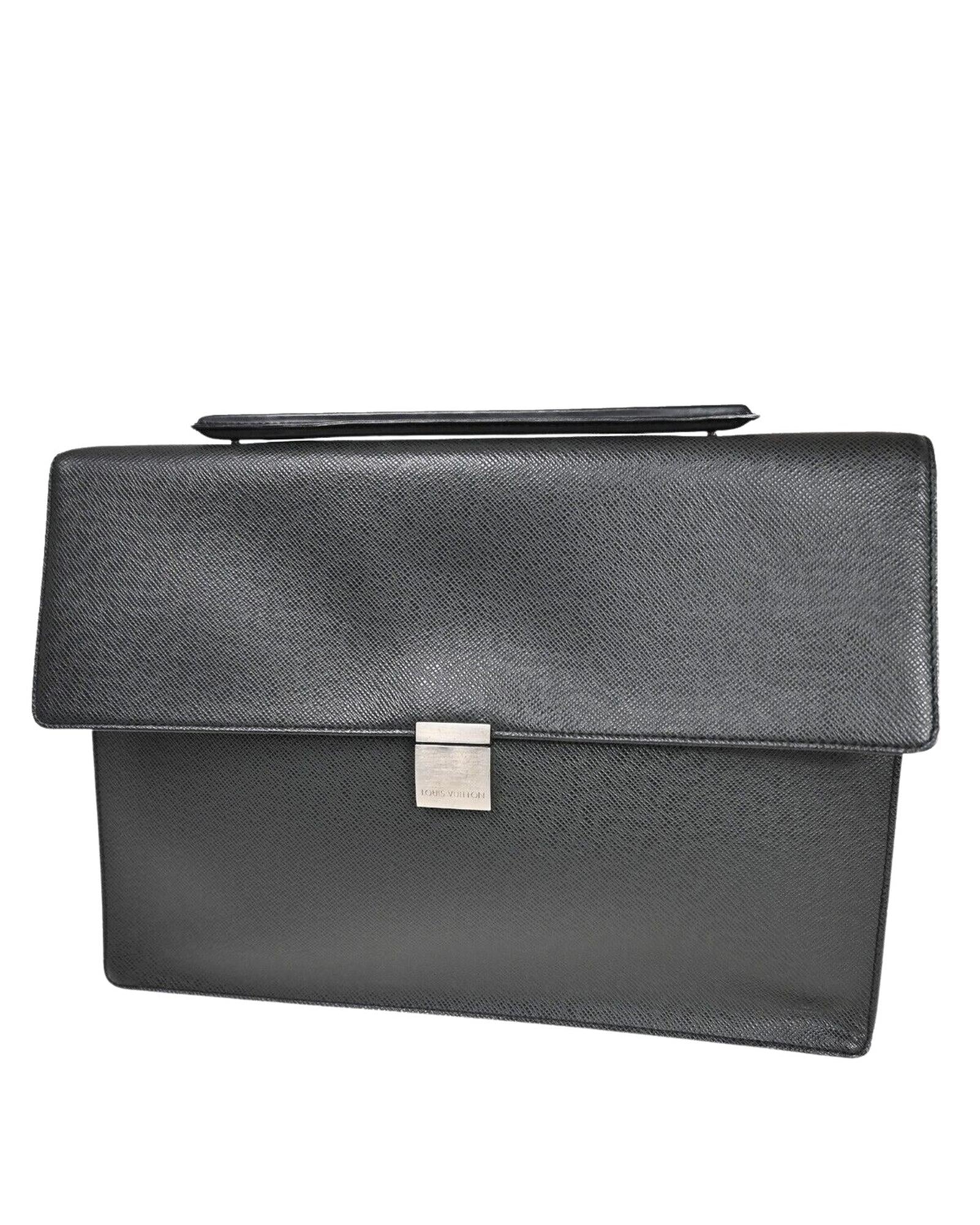 Sleek Leather Briefcase with Two Compartments